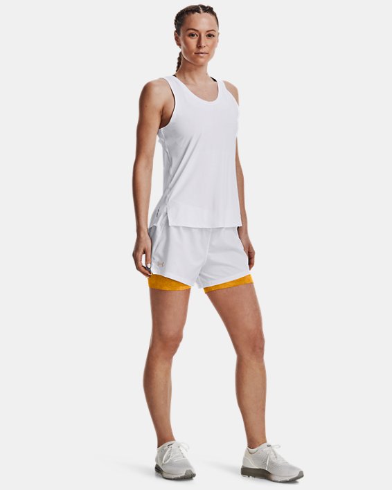 Women's UA Iso-Chill Run 2-in-1 Shorts, White, pdpMainDesktop image number 2